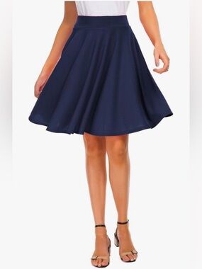 Women’s Navy Fit-and-Flare Skirt